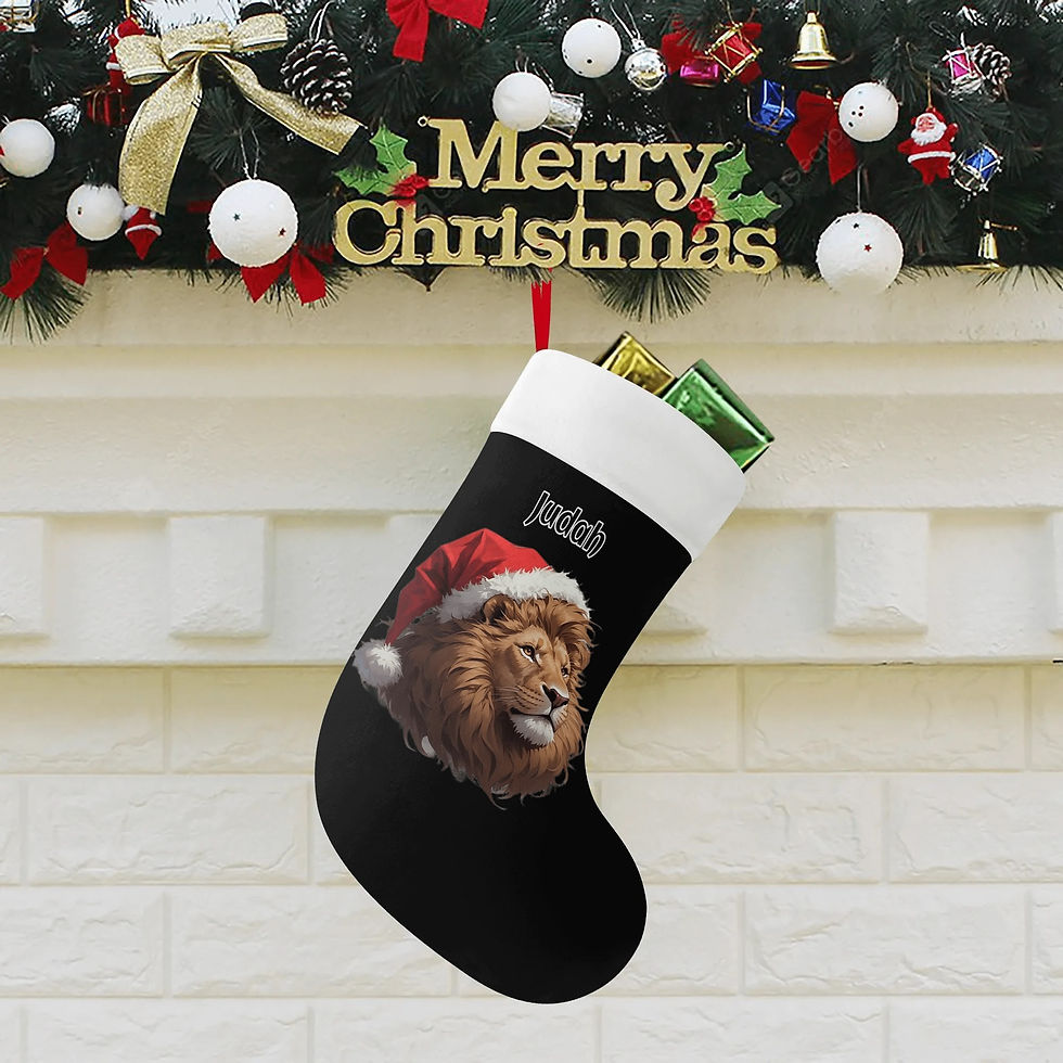 Personalized Lion of Judah Polyester Christmas Stocking