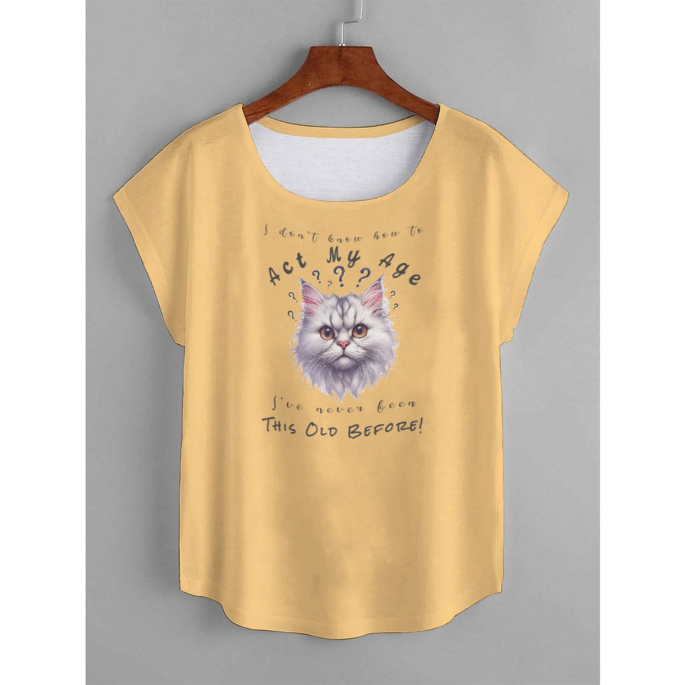 Thumbnail: Act My Age Cat Themed Jersey T-Shirt