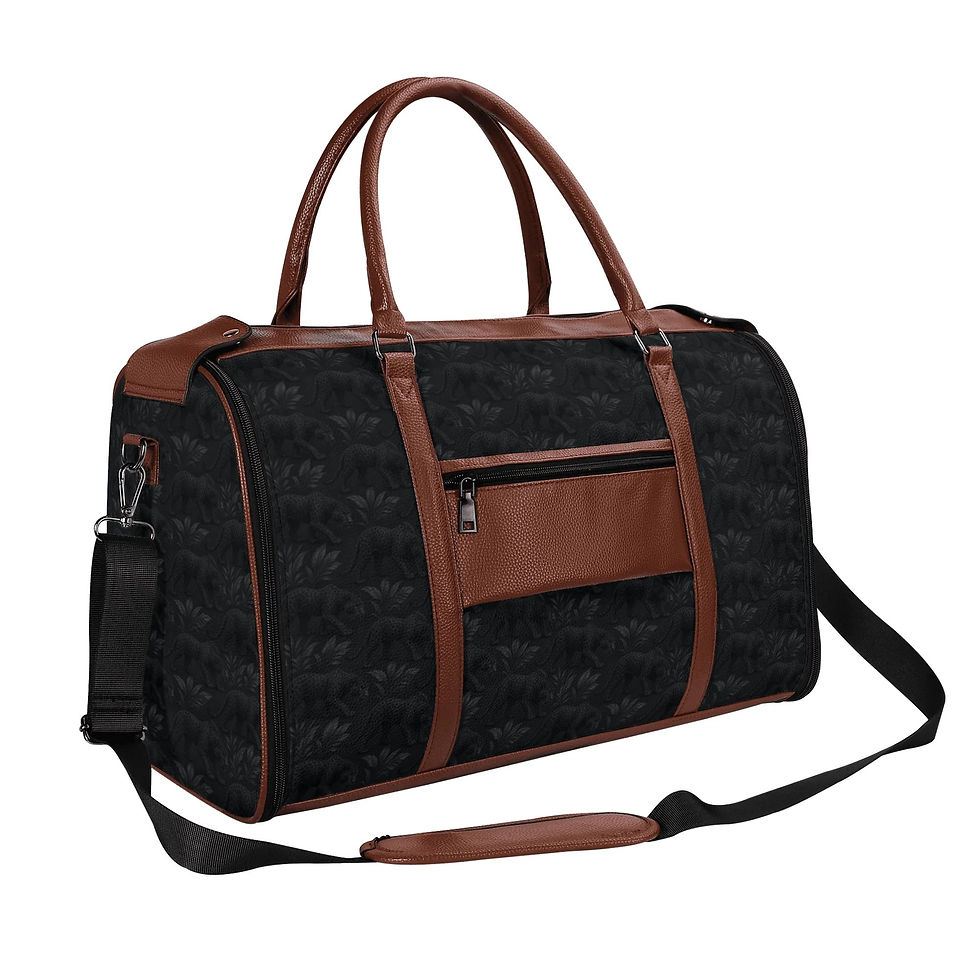 Thumbnail: Jaguar Style PU Leather Foldable Duffel Bag