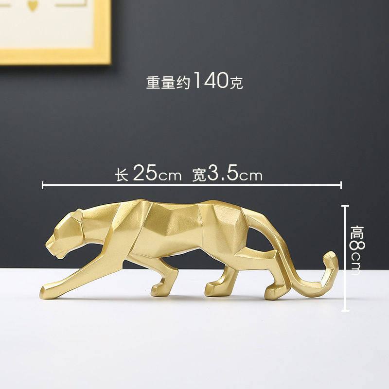 Thumbnail: Abstract Geometric Style Panther Polyhedron Resin Statue
