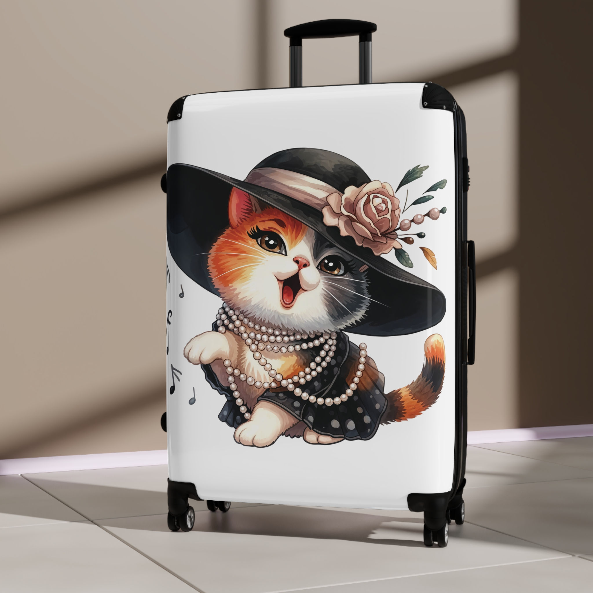 Lady Cattytude Cat-Themed Carry-On Hardshell Suitcase