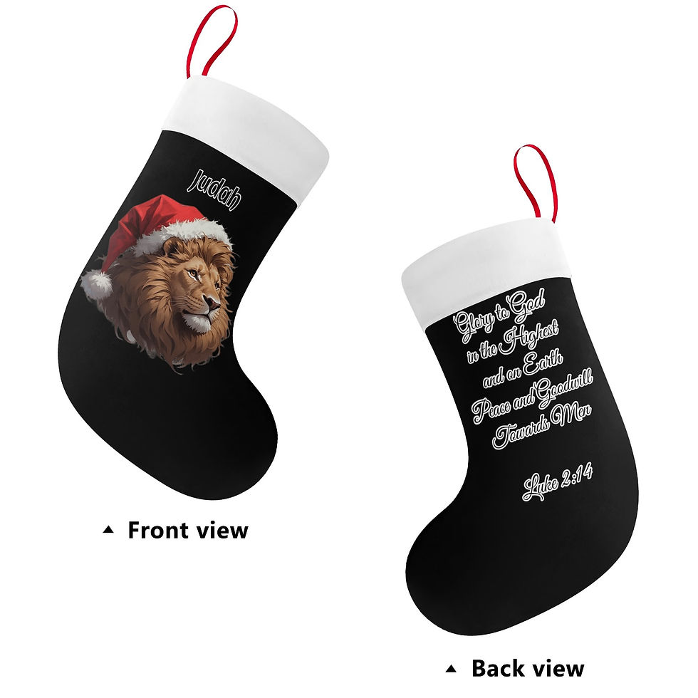 Thumbnail: Personalized Lion of Judah Polyester Christmas Stocking