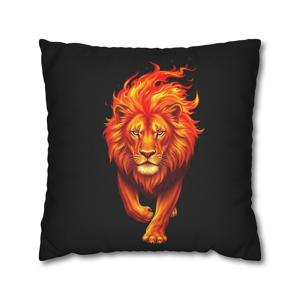 Thumbnail: Fiery Lion of Judah Pillowcase for Decorative Throw Pillow (insert