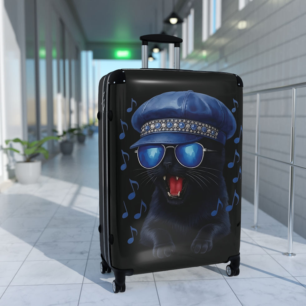 Thumbnail: Sassy Sasha Cat-Themed Carry-On Hardshell Suitcase