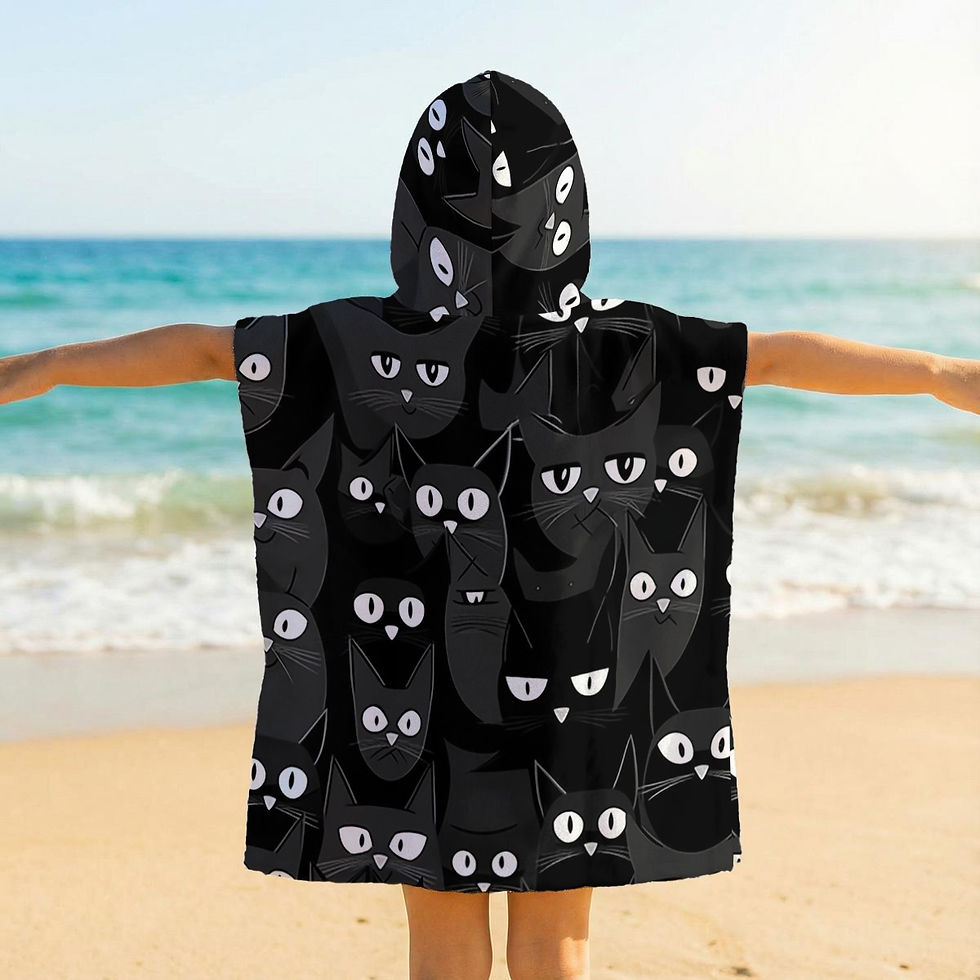 Thumbnail: Multicat Kid's Hooded Towel Poncho