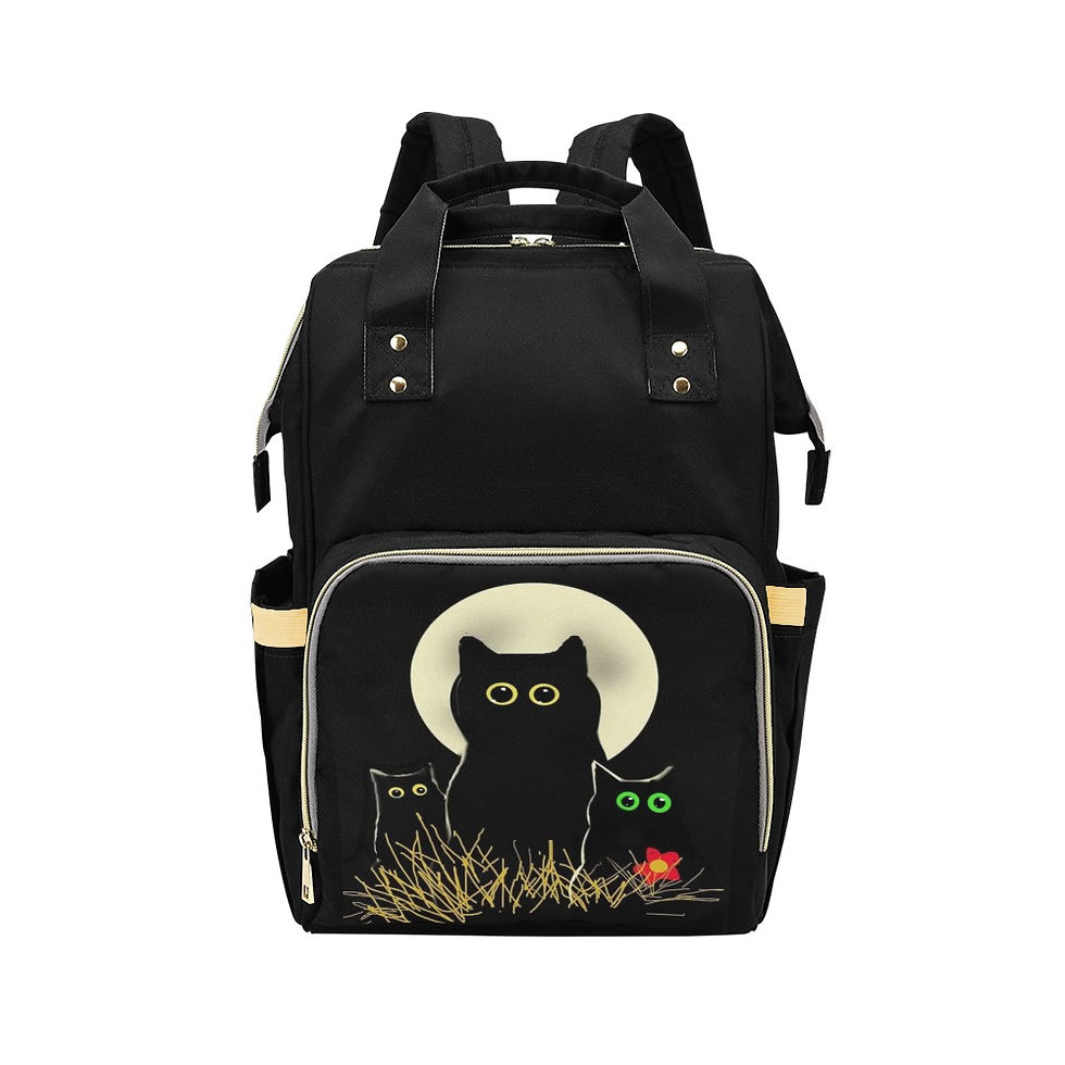 Thumbnail: Whimsical Cats Multi-Function Diaper Backpack