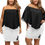 Thumbnail: Women's Feline Flair Off-Shoulder/Strapless Wrap Dress