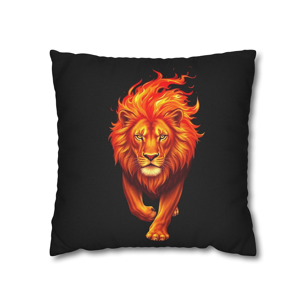 Thumbnail: Fiery Lion of Judah Pillowcase for Decorative Throw Pillow (insert