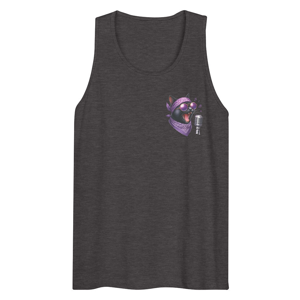 Thumbnail: Men’s Rockin' Cattytude Premium Cotton Tank Top