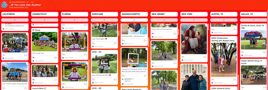 Family Spiritist Retreat 2021 board