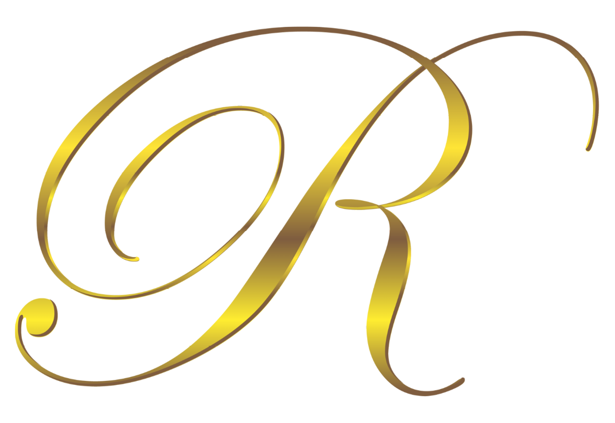 The Reign Venue's Logo, an elegant gold R.