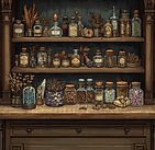 apothecary counter with herbs and crystals on the shelf behind (1).jpg