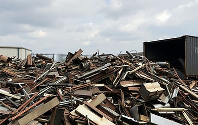 big quantity scrap metals in the yard .j