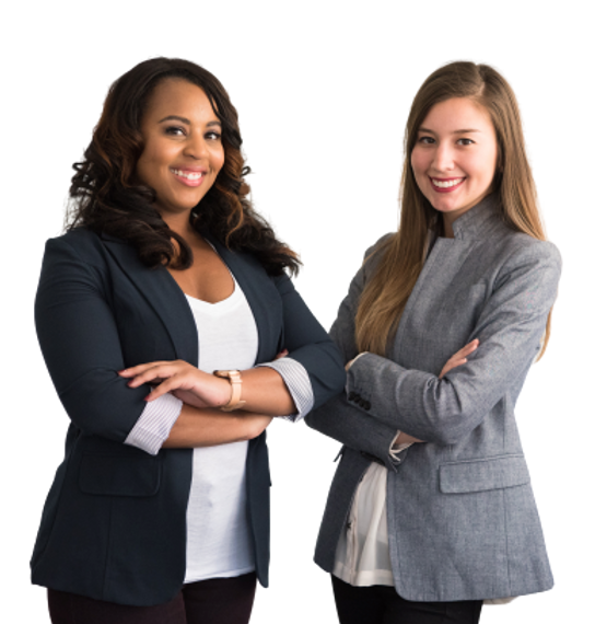 two-smiling-women-in-gray-and-black-coat