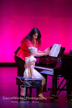 Onstage with student