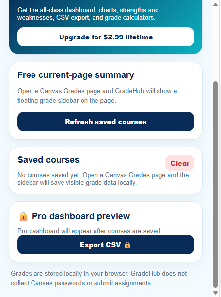 Canvas GradeHub screenshot 2