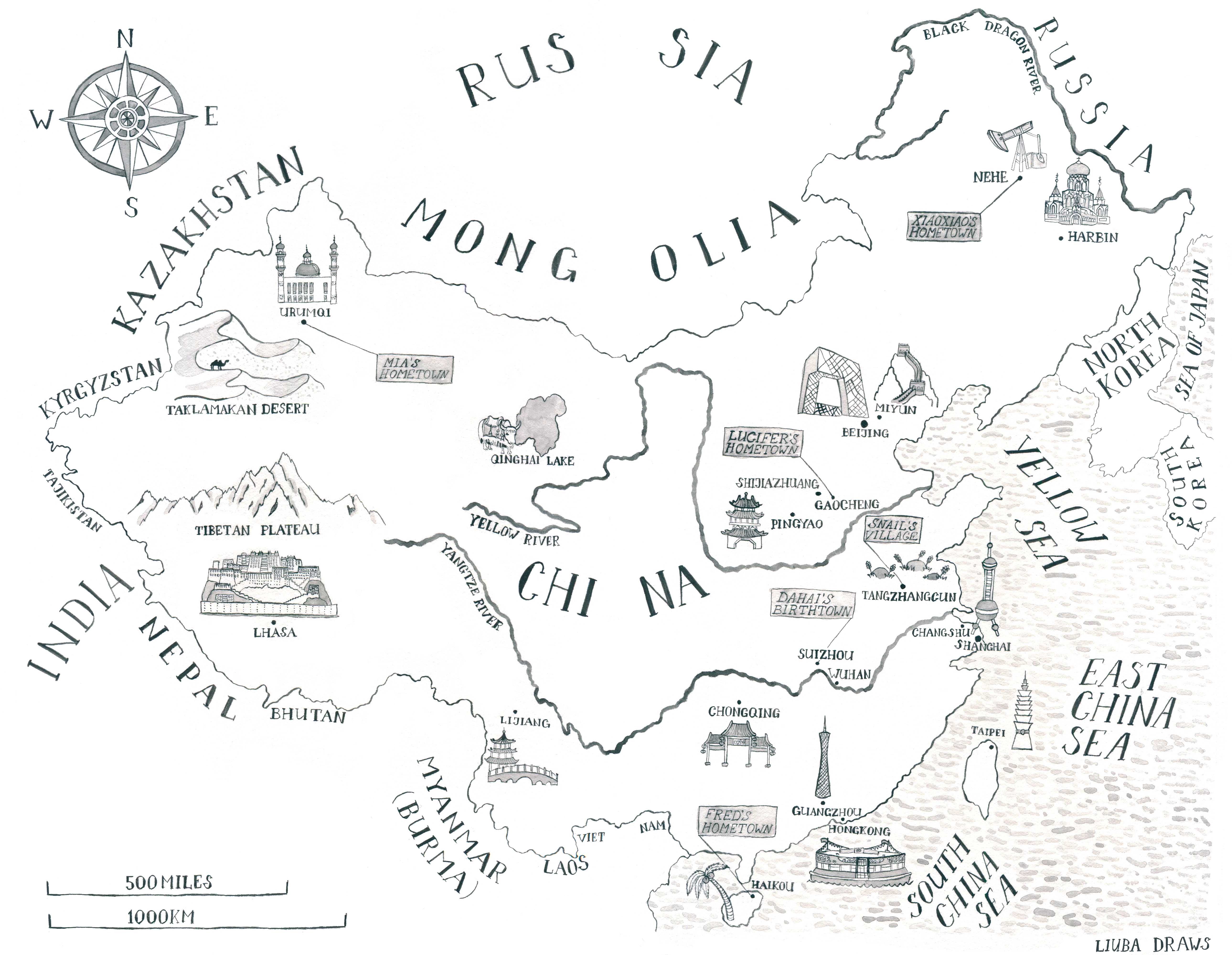 Liuba Draws Map Illustration