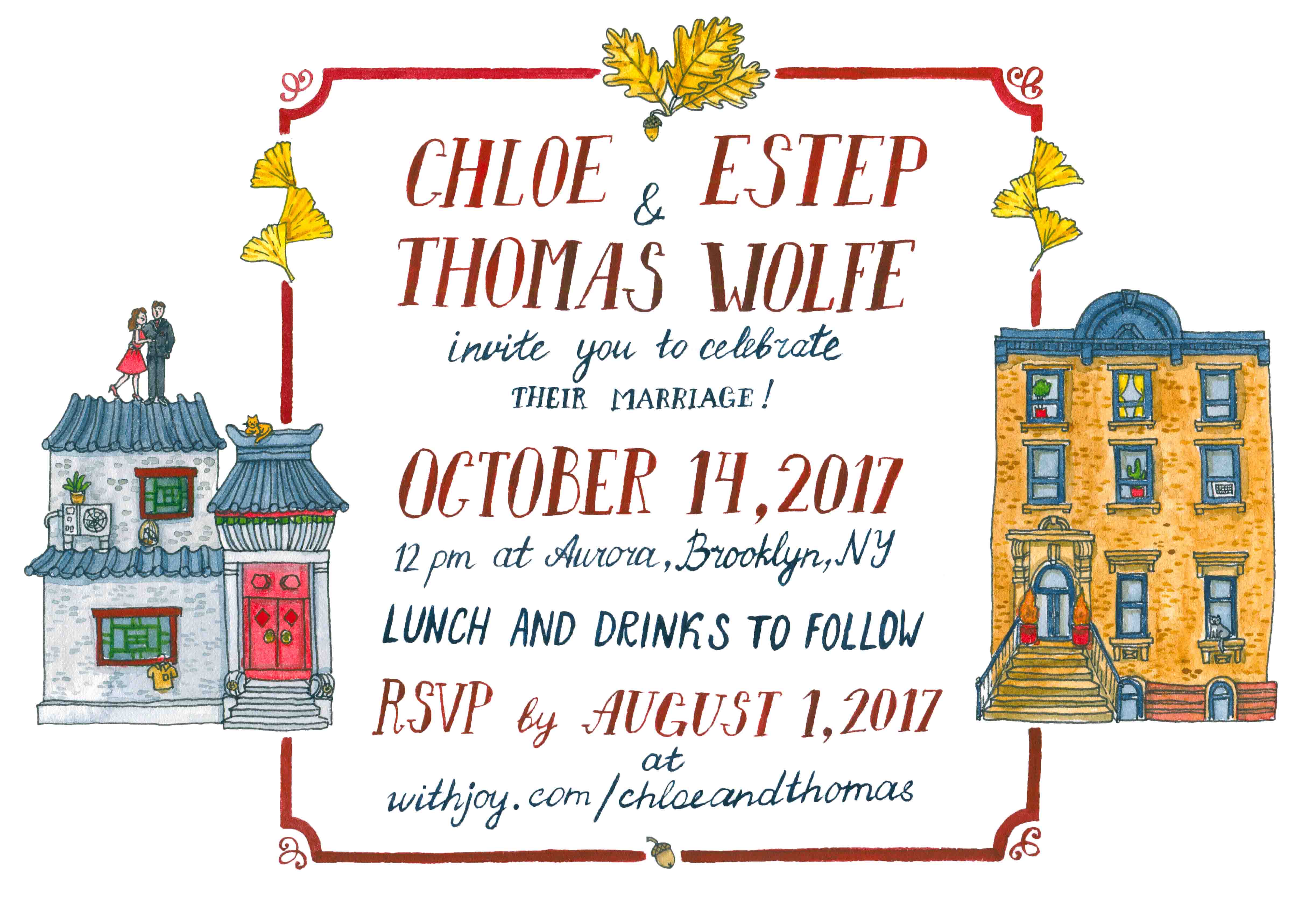 Liuba Draws Wedding Invitation