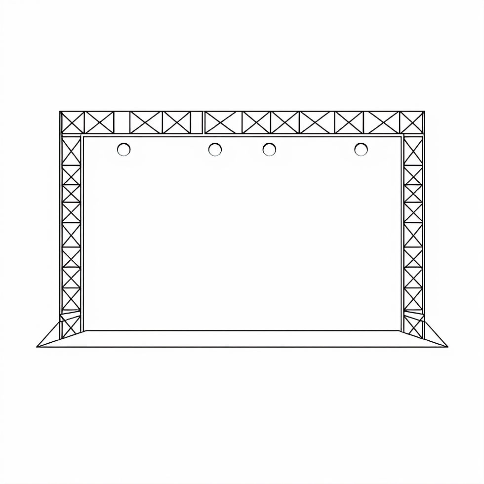 outline of a stage with lights. simple minimalistic design.jpg