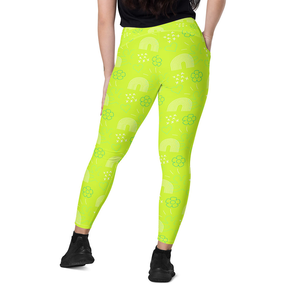 Thumbnail: Leggings with pockets - Green XY001
