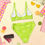 Thumbnail: Recycled high-waisted bikini - Green XY001