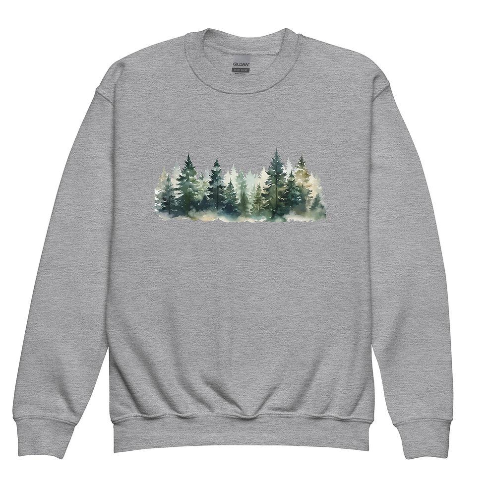 Thumbnail: Forest Graphic Youth Sweatshirt – Cozy Nature-Inspired for Boys & Girls