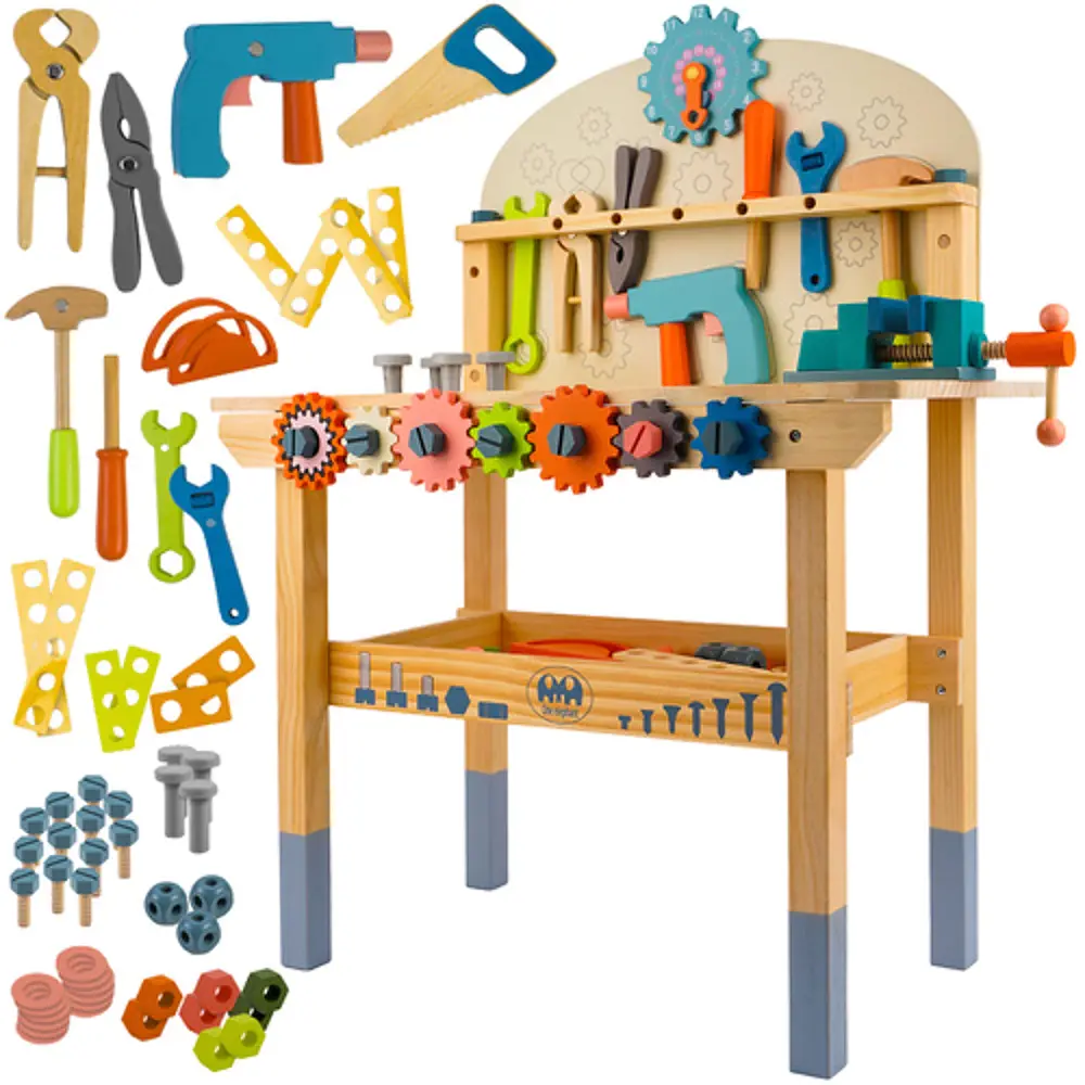 Children's workshop with 3-in-1 wooden tools – the perfect DIY kit