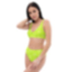 Thumbnail: Recycled high-waisted bikini - Green XY001
