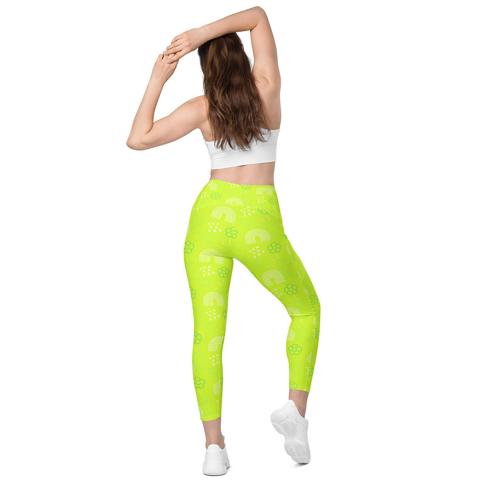 Thumbnail: Leggings with pockets - Green XY001