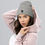 Thumbnail: Gray Yin Yang Beanie – Warm Knit Hat with Embroidered Symbol