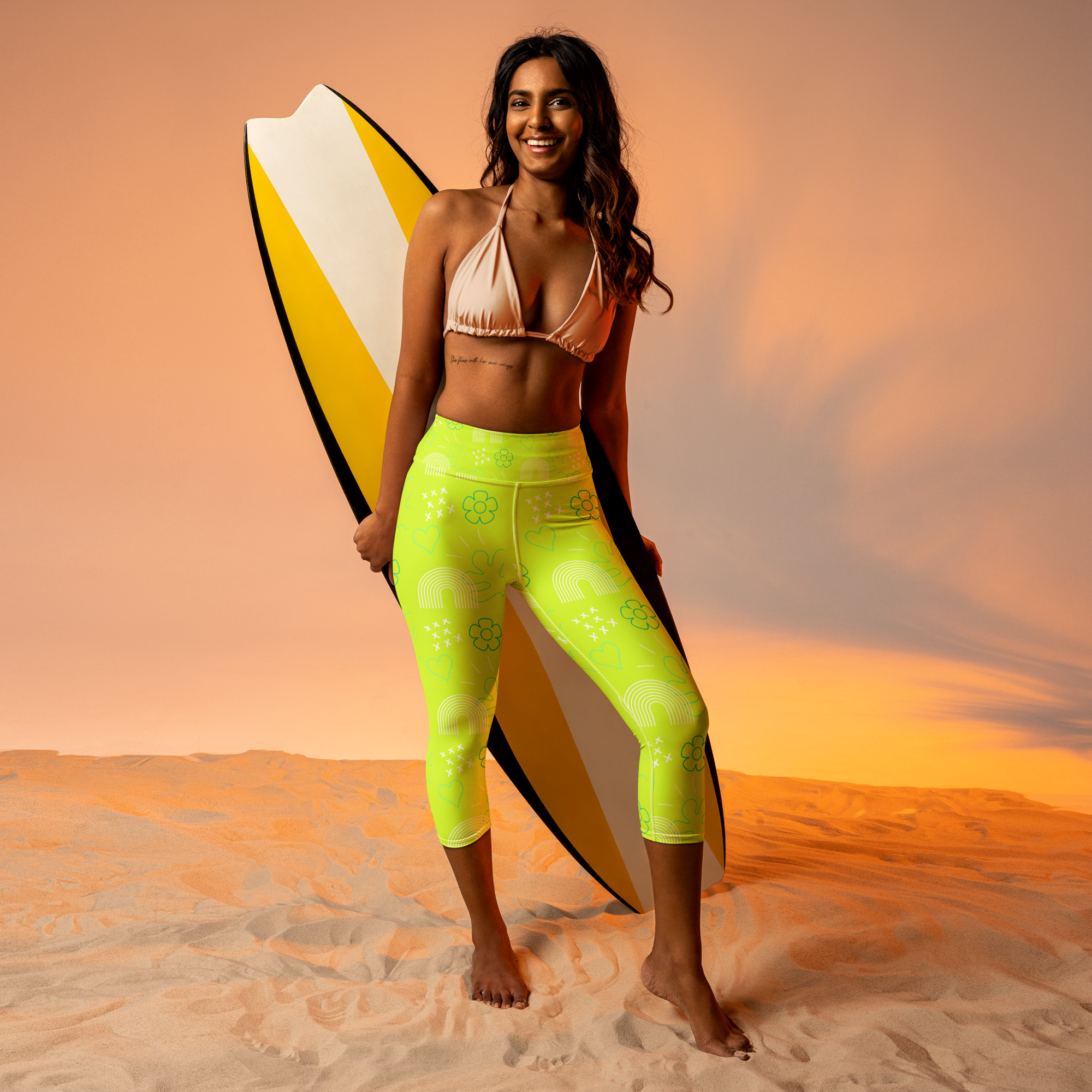 Yoga Capri Leggings - Green XY001