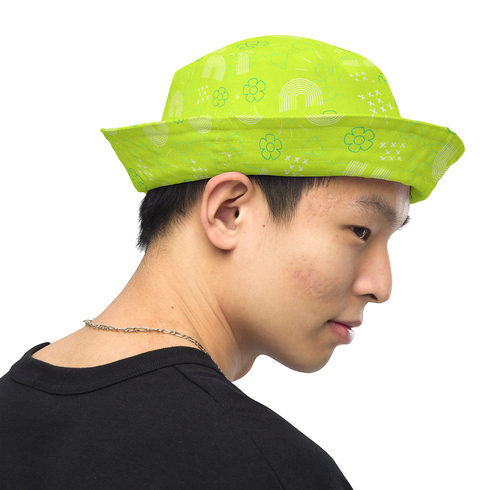 Thumbnail: Unisex Reversible bucket hat - Green XY001