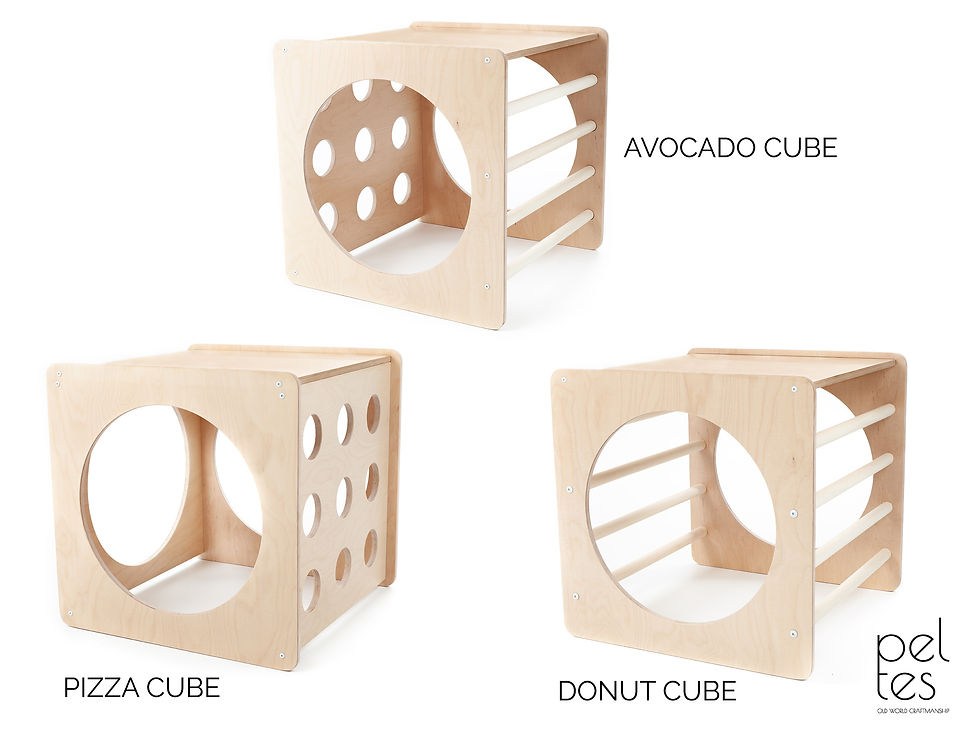 Thumbnail: Climbing Cube – Natural Birch Play Structure (Pizza)