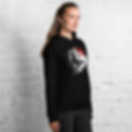 Thumbnail: Unisex Hoodie Black with Skull and red crown
