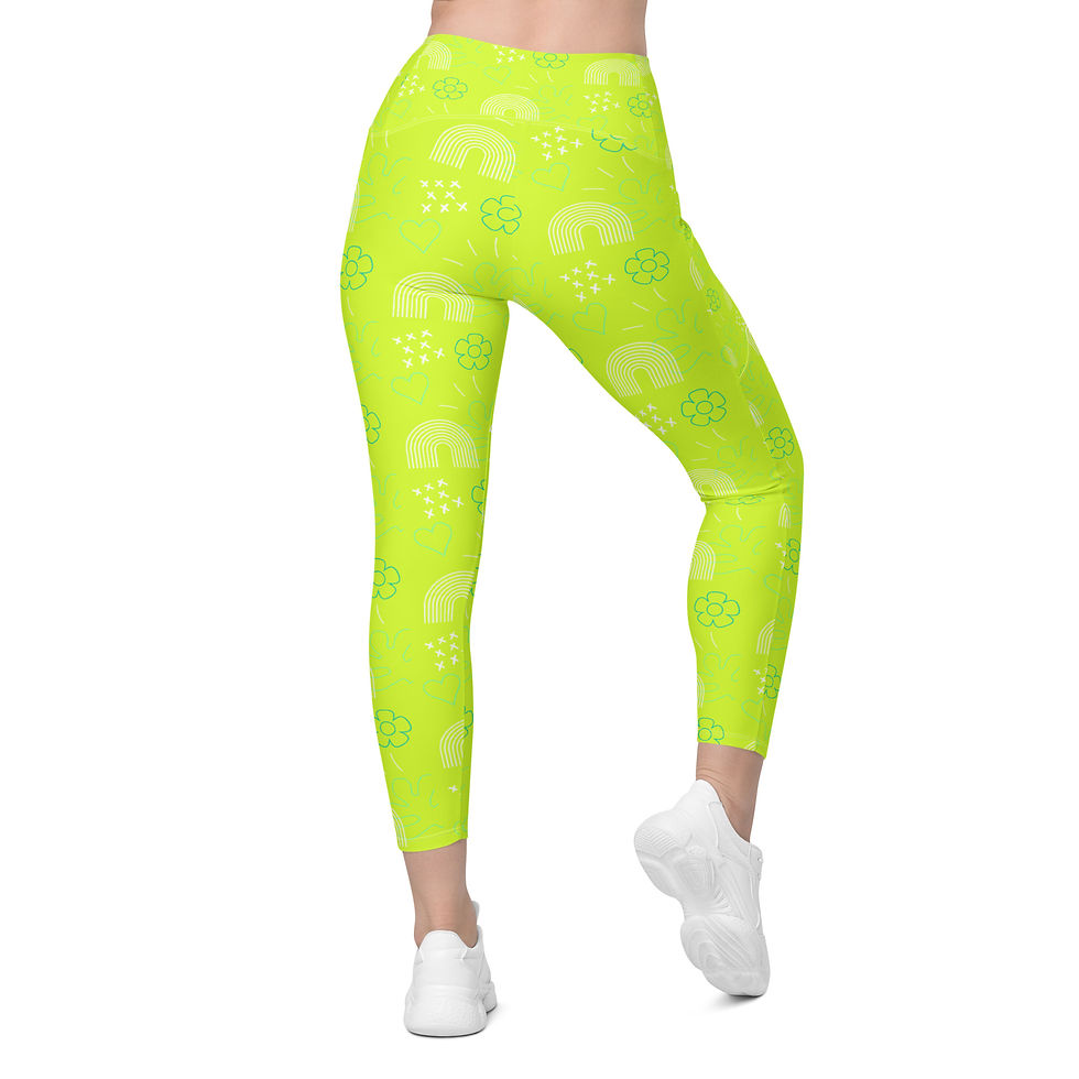Thumbnail: Leggings with pockets - Green XY001