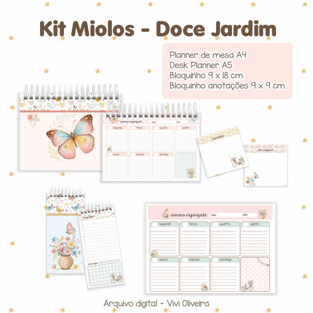 Kit Combo Miolo - Doce Jardim - Arquivo digital