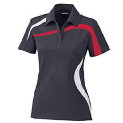 Ash City - North End Black Silk Ladies Polo