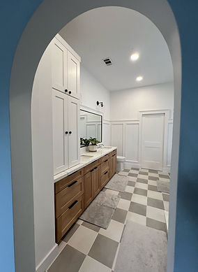Luxurious bathroom remodel featuring a spa-style shower and elegant fixtures