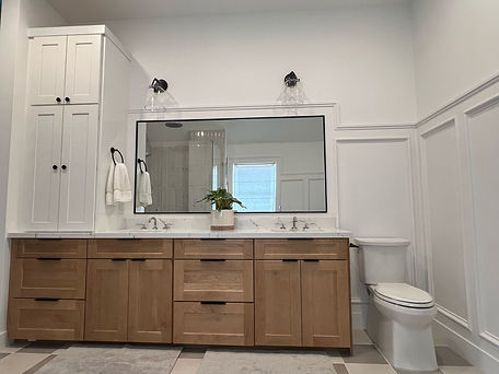 Luxurious bathroom remodel featuring a spa-style shower and elegant fixtures