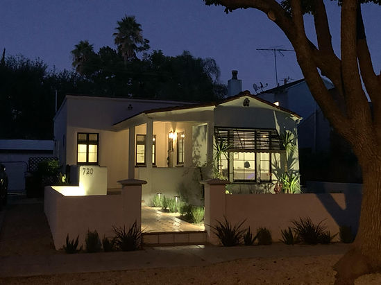 Before and after comparison of a beautifully remodeled home exterior