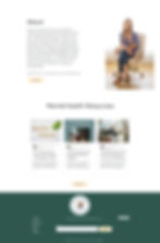 A therapist introduces herself on her website and then uses a blog feed to share mental health resources. Each post displays the title, author photo, description, and links, supporting SEO with strong usability and keyword structure.