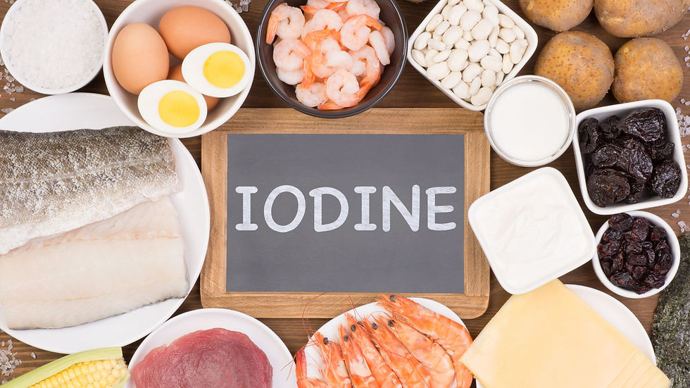 Une liste d'aliment contenant de l'iode