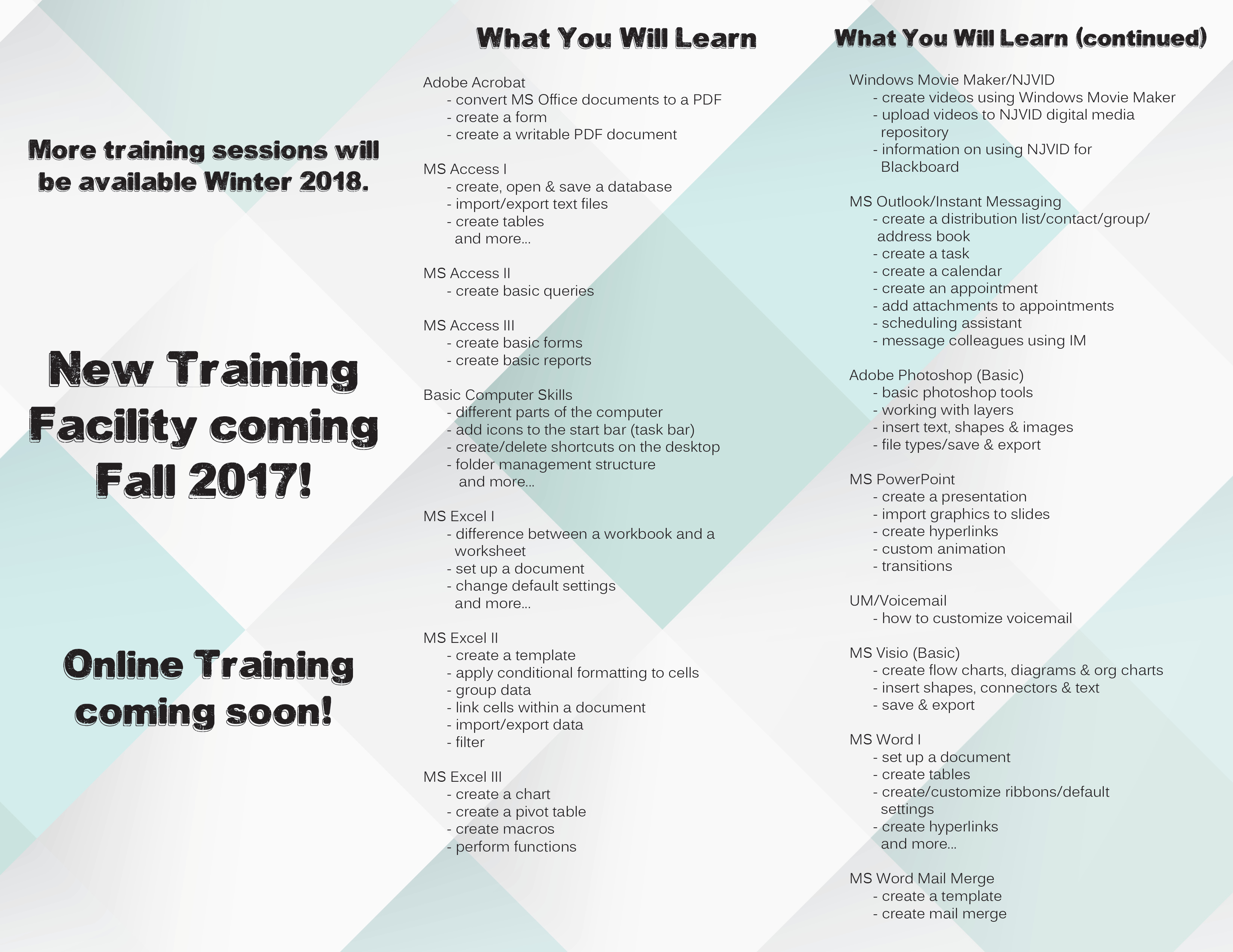 Technology Training Brochure
