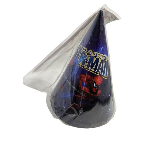 Gorro cono hombre araña 6 u cotillon | Cotillon King