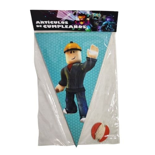 Banderin Roblox triangular para decoracion de cotillon y fiestas