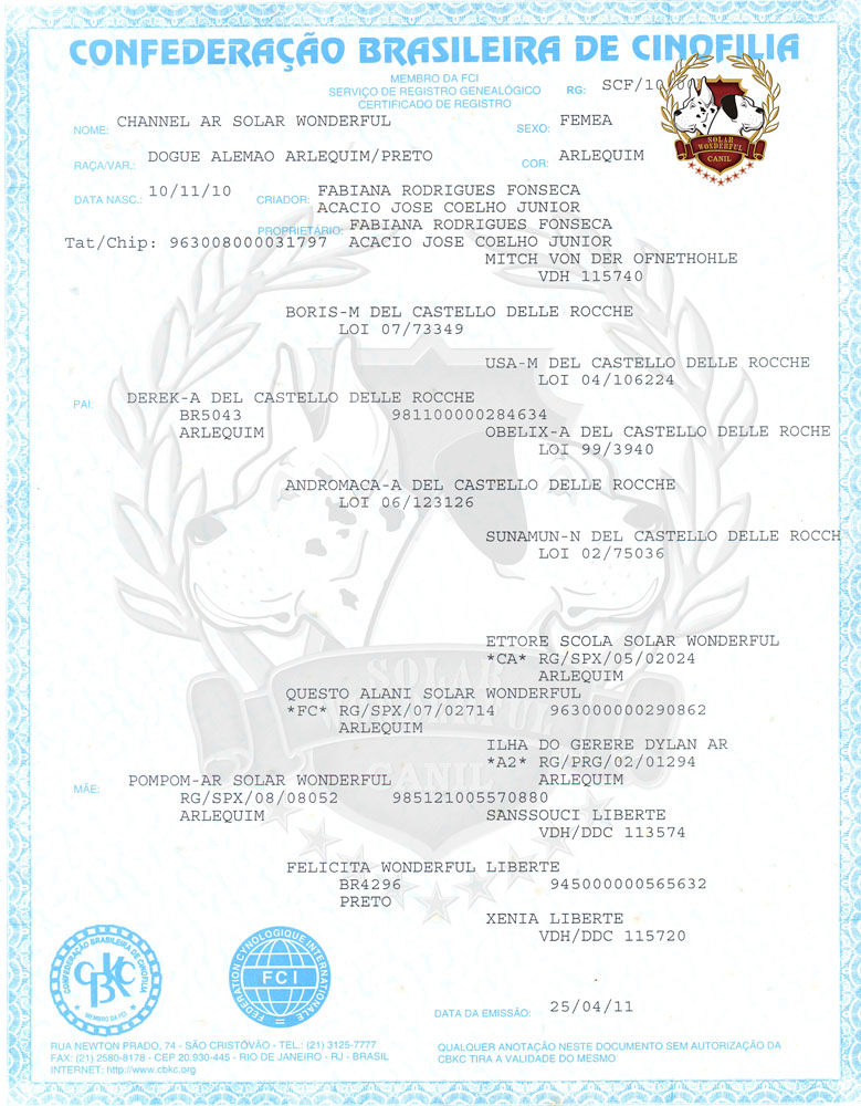 Pedigree Channel Dogue Alemão