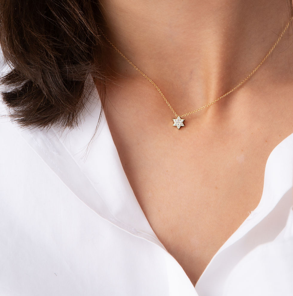 Thumbnail:  My Israeli Heart Diamond Star of David Necklace in 14k Gold