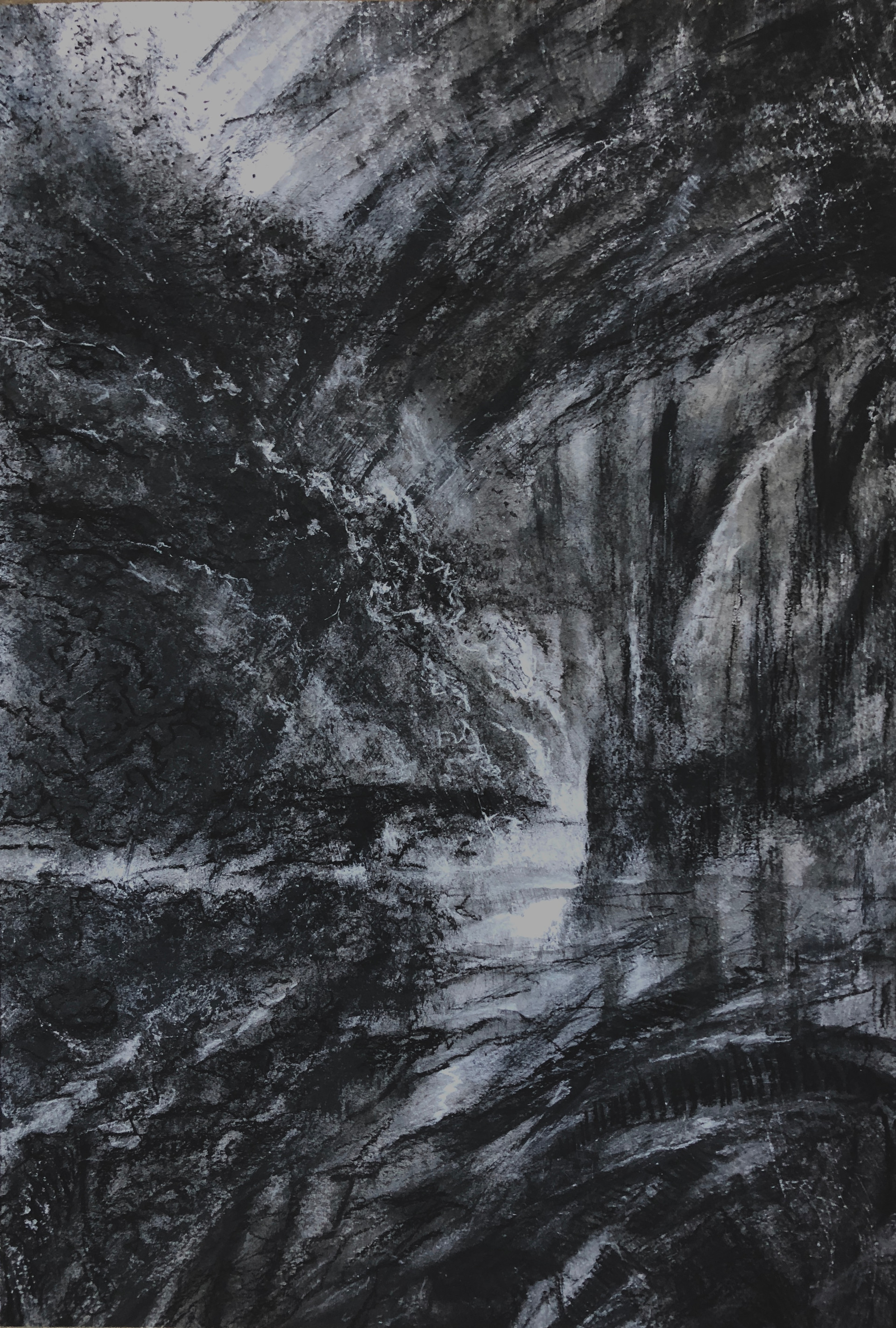 Nachtelijke tuin | gem. techn. op papier | 32x46