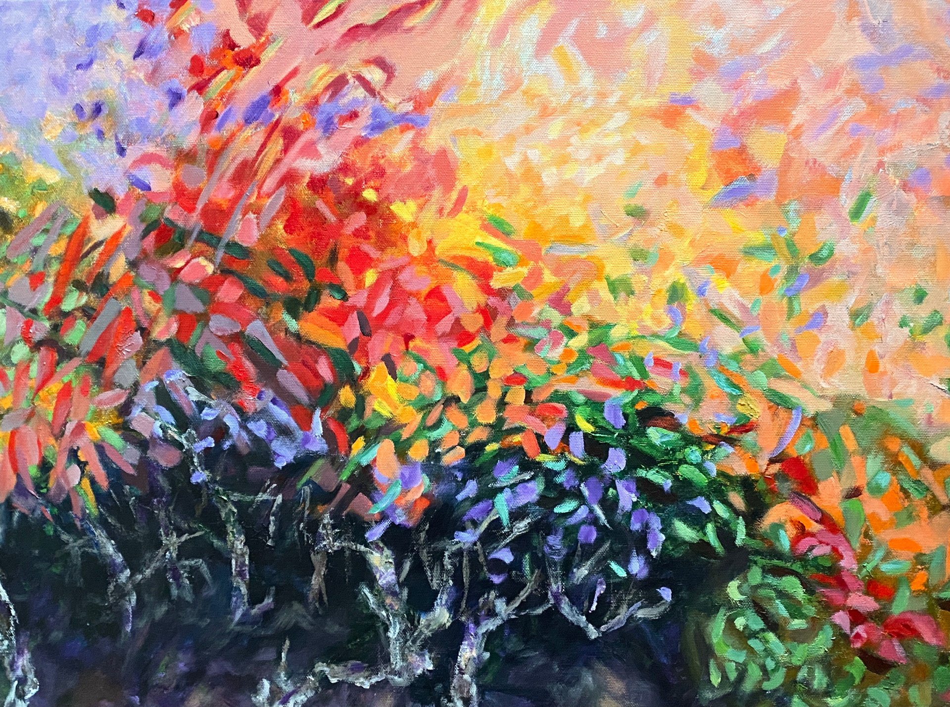 oude tuin | acrylop doek | 50x70