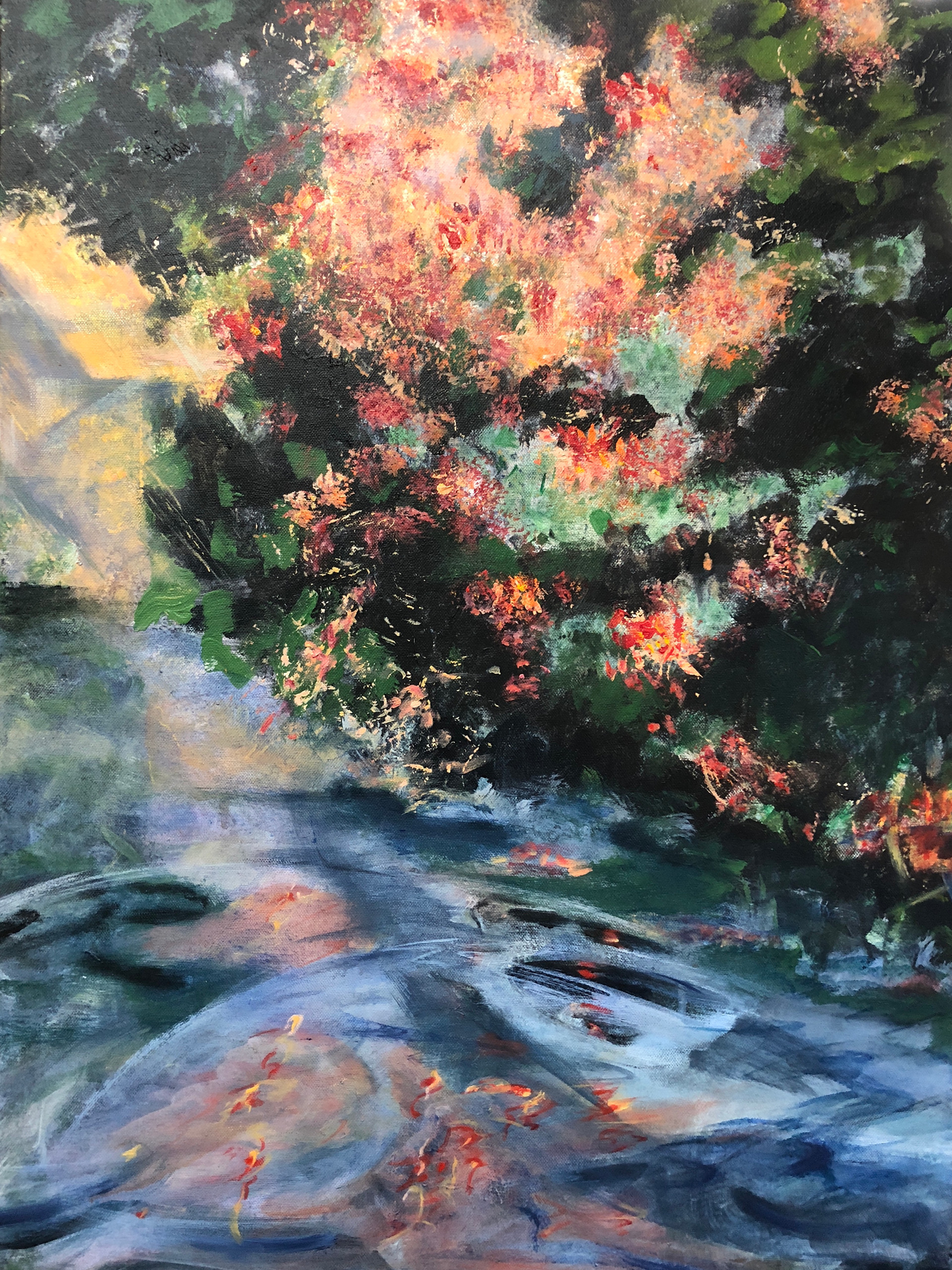 Kamperfoelie | acryl op doek | 60x80